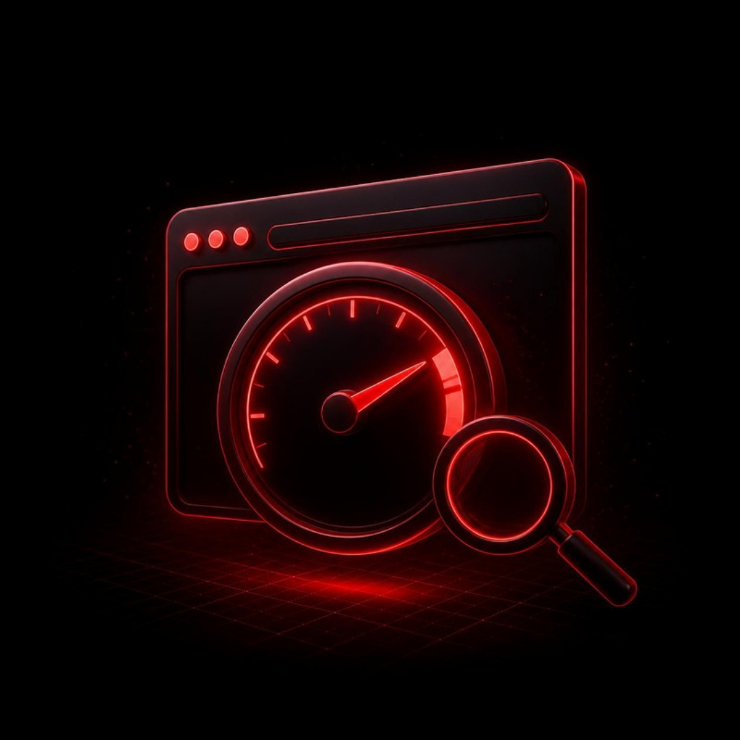 Snelheidsmeter in browservenster: snelheid- en SEO-audit